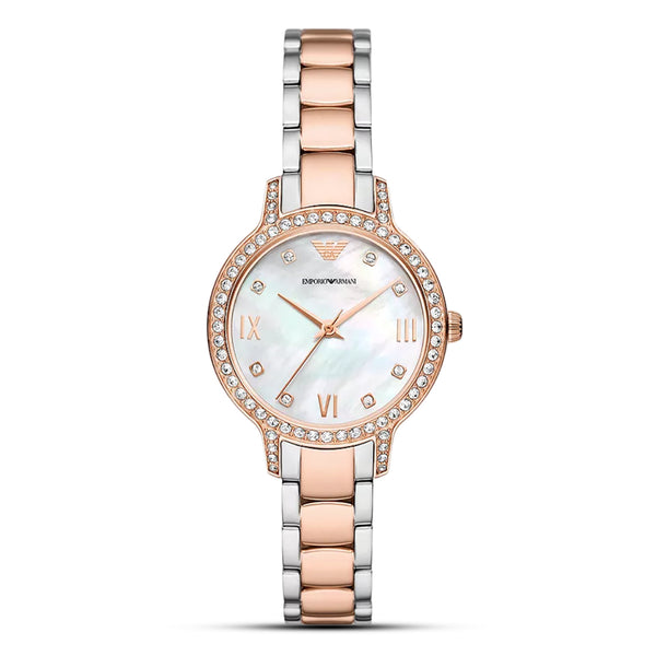 Emporio Armani Two Tone Silvar Dial Ladies Watch | AR11499