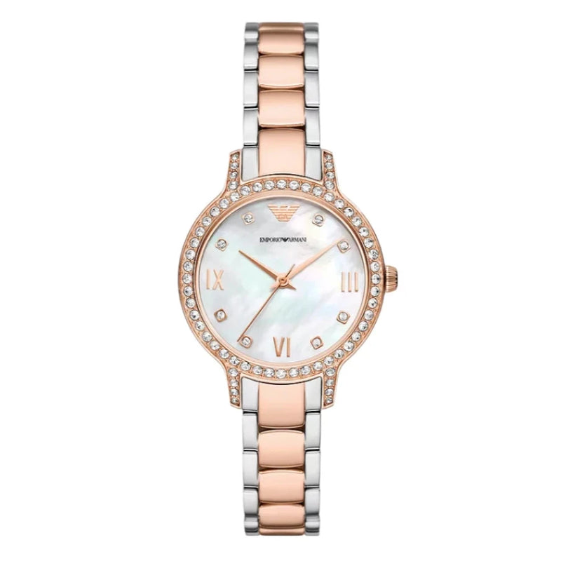 Emporio Armani Two Tone Silvar Dial Ladies Watch | AR11499