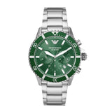 Emporio Armani World Explorer Green Dial Chronograph Men's Watch | AR11500