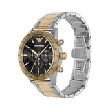 Emporio Armani Chronograph Two Tone Black Dial Men's Watch | AR11521