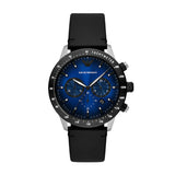 Emporio Armani Chronograph Black Leather Strap Men's Watch | AR11522