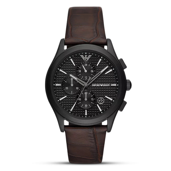 Emporio Armani Chronograph Brown Leather Watch | AR11549