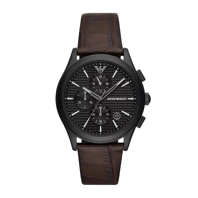 Emporio Armani Chronograph Brown Leather Watch | AR11549