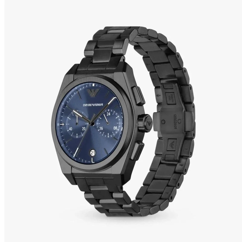 Emporio Armani Watch Chronograph Gunmetal AR11561 Blue Dial