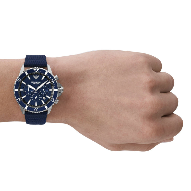 Emporio Armani Diver Chronograph Blue Dial Men's Watch | AR11588