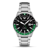 Emporio Armani Sea Explorer GMT Black Dial Men's Watch | AR11589