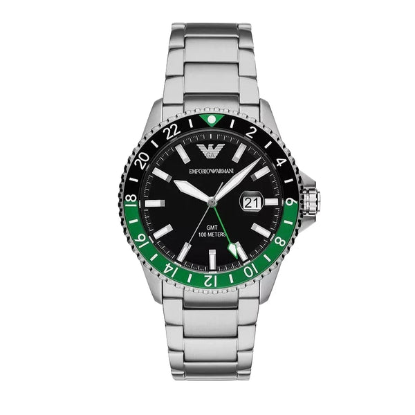 Emporio Armani Sea Explorer GMT Black Dial Men's Watch | AR11589