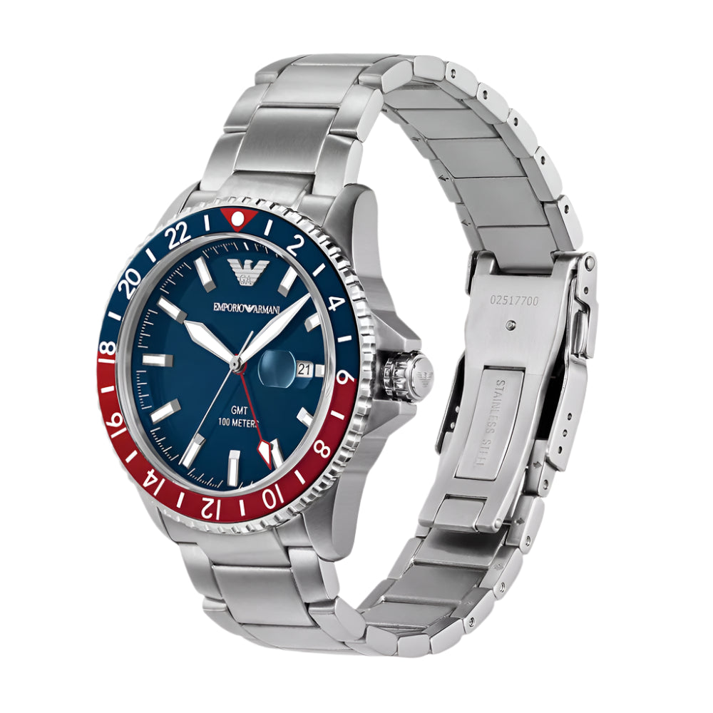 Emporio Armani Sea Explorer GMT "Pepsi" Bezel Men's Watch | AR11590
