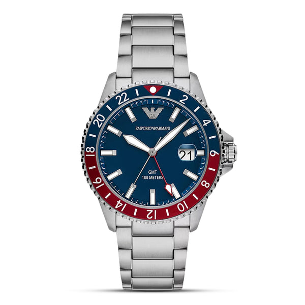 Emporio Armani Sea Explorer GMT "Pepsi" Bezel Men's Watch | AR11590