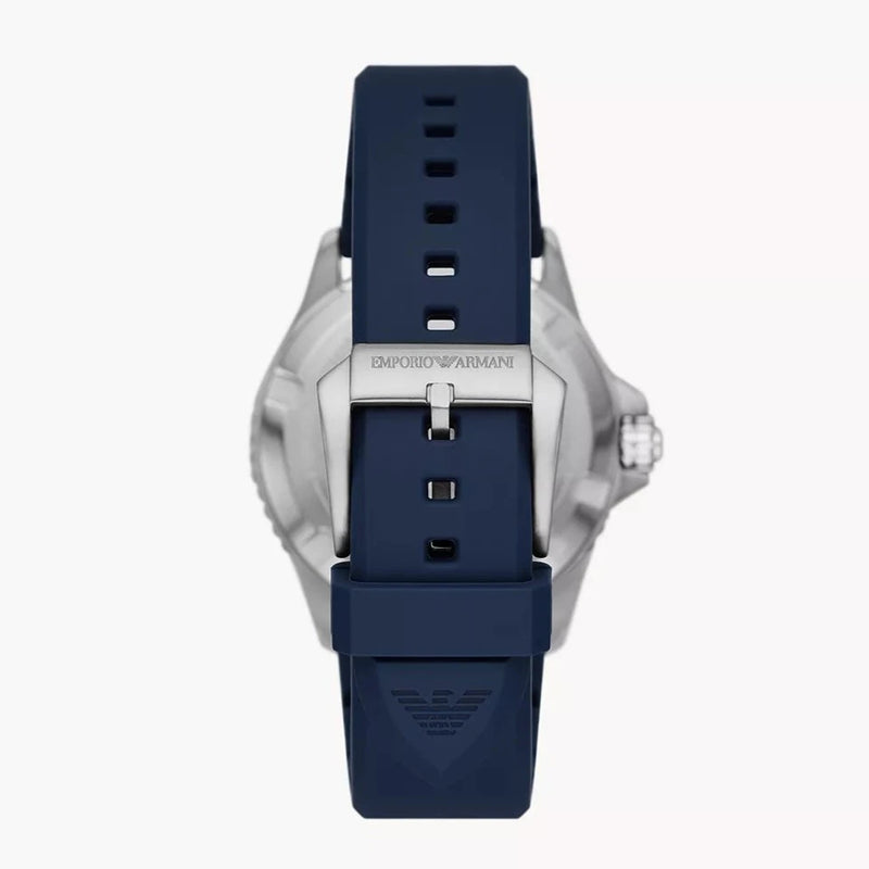 Emporio Armani Sea Explorer GMT Blue Dial Silicon Strap Watch | AR11592