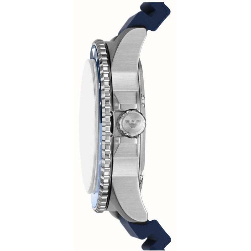 Emporio Armani Sea Explorer GMT Blue Dial Silicon Strap Watch | AR11592