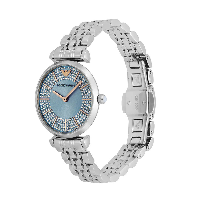 Emporio Armani Gianni T-Bar Blue Dial Ladies Watch | AR11594