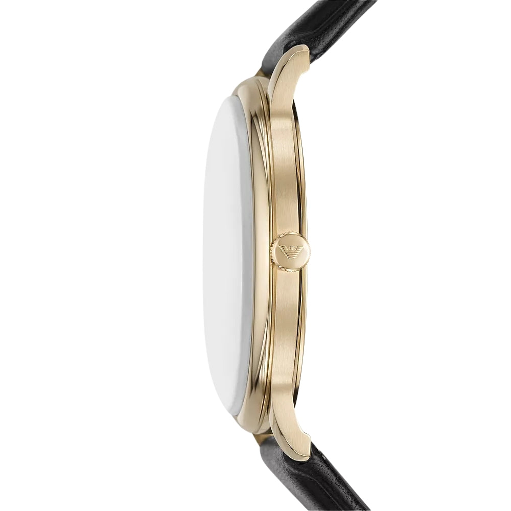 Emporio Armani Minimalist Green Dial Leather Strap Watch | AR11601