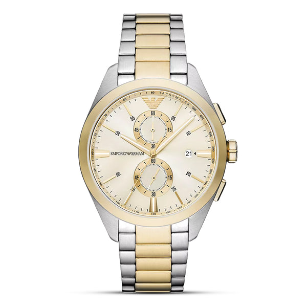 Emporio Armani Two Tone Chronograph Cream Dial Men's Watch | AR11605