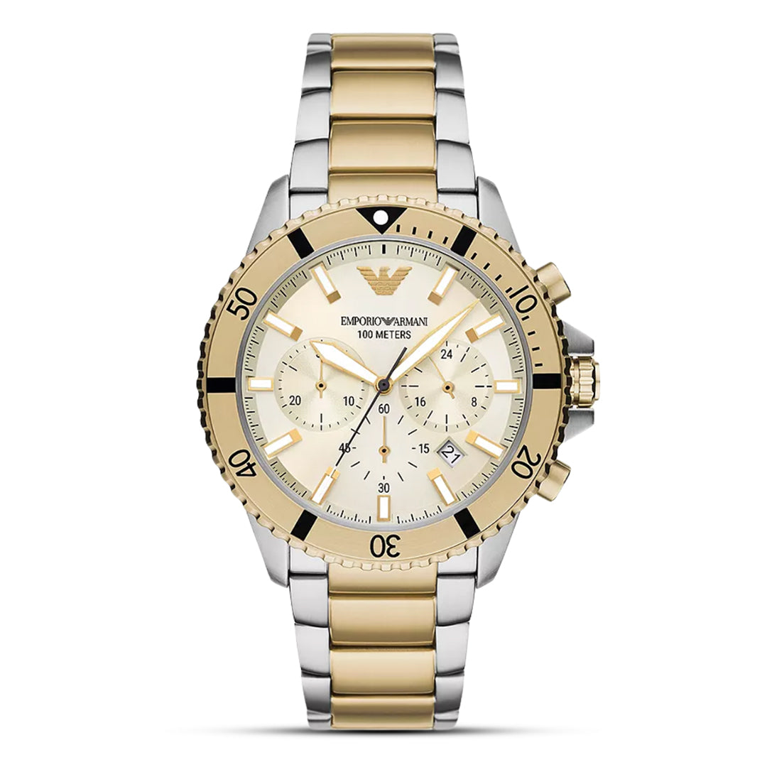 Emporio Armani World Explorer Cream Dial Men's Watch | AR11606