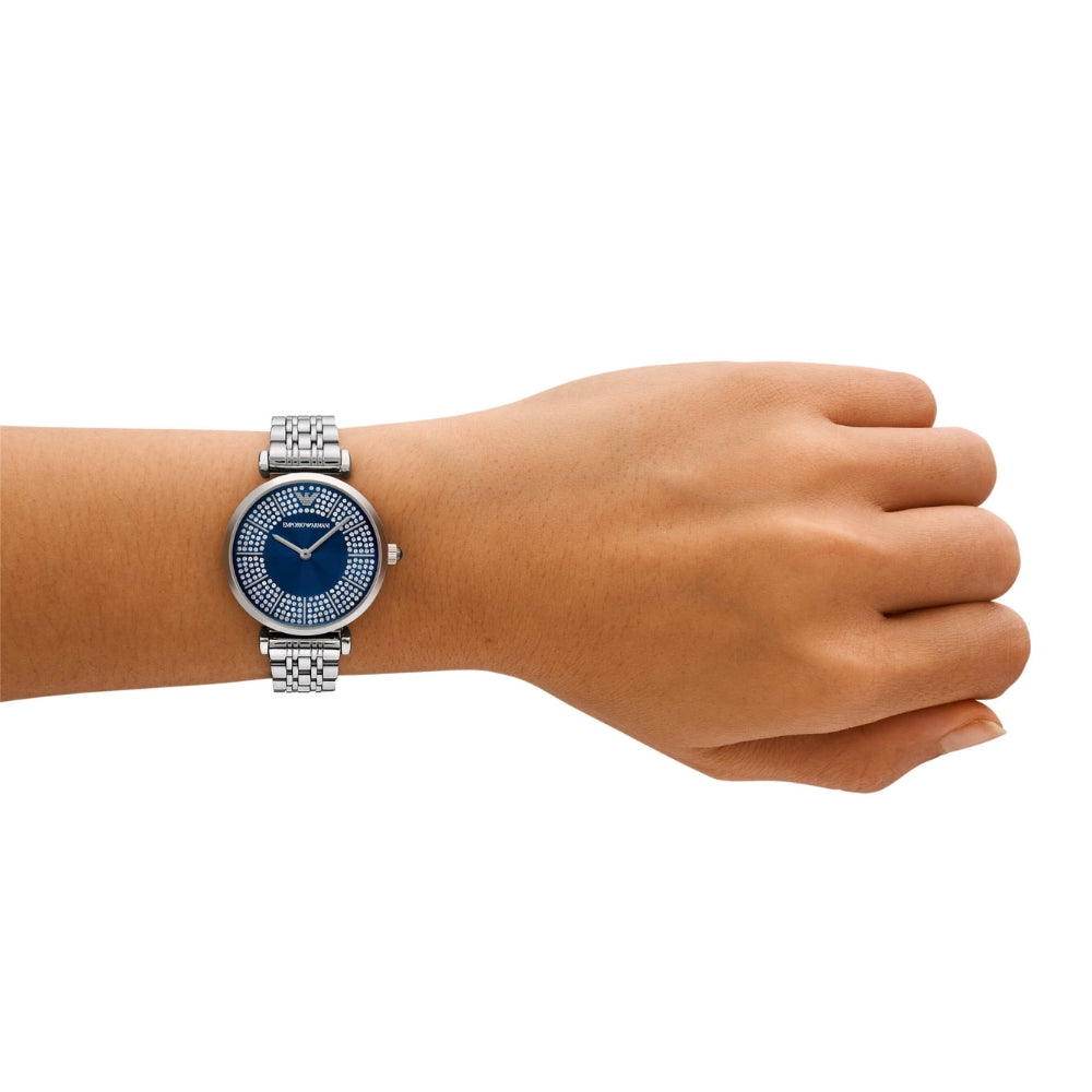 Emporio Armani Gianni T-Bar Blue Dial Ladies Watch AR11627