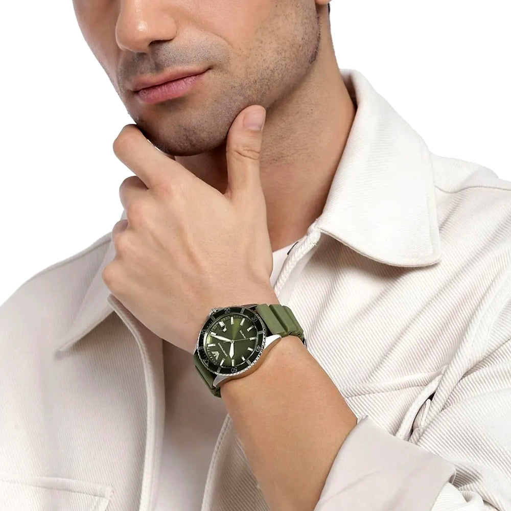 Emporio Armani World Explorer Green Dial Men's Watch | AR11638