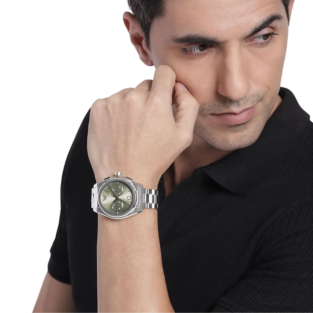 Emporio Armani Federico Olive Green Dial Men's Watch AR11640 