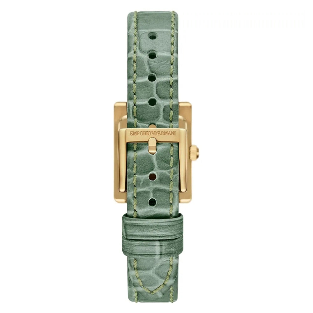 Emporio Armani Green Leather Gold Dial Ladies Watch AR11661