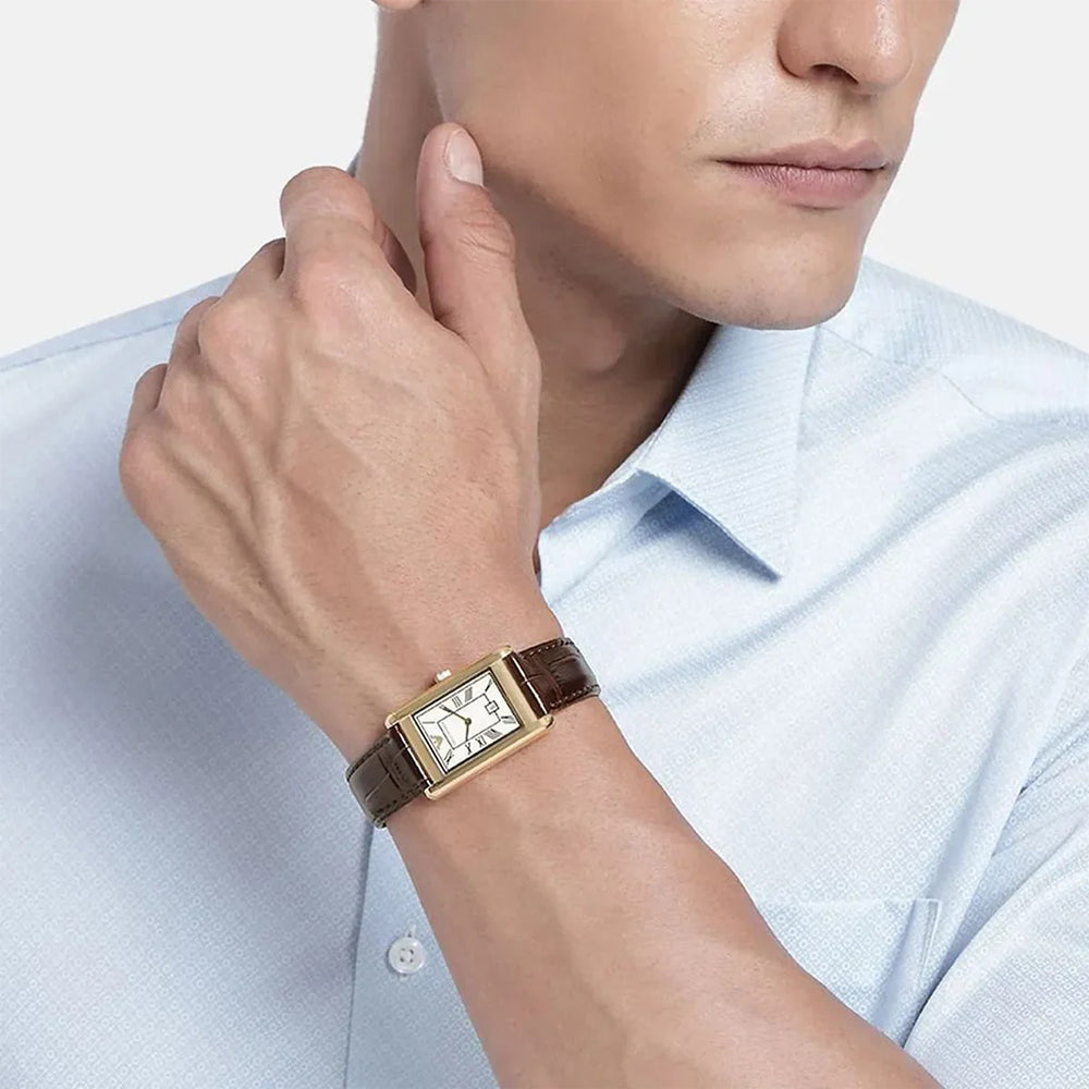 Emporio Armani Classic Rectangle White Dial Men's Watch | AR11665