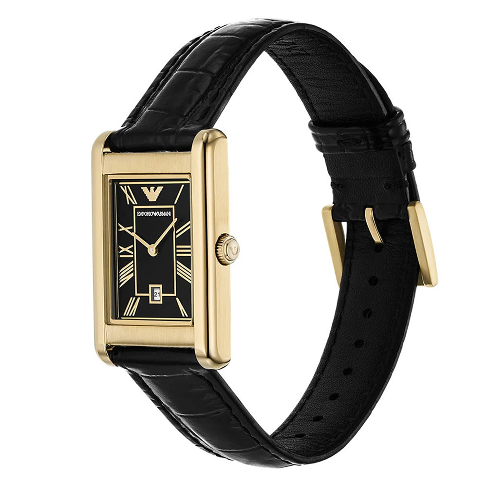 Emporio Armani Gino Rectangle Black Dial Men's Watch | AR11666