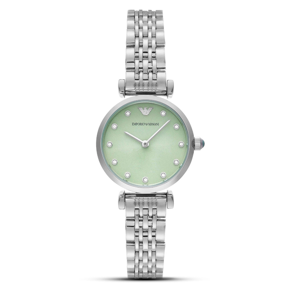 Emporio Armani Two Hand Green Dial Ladies Watch AR11667