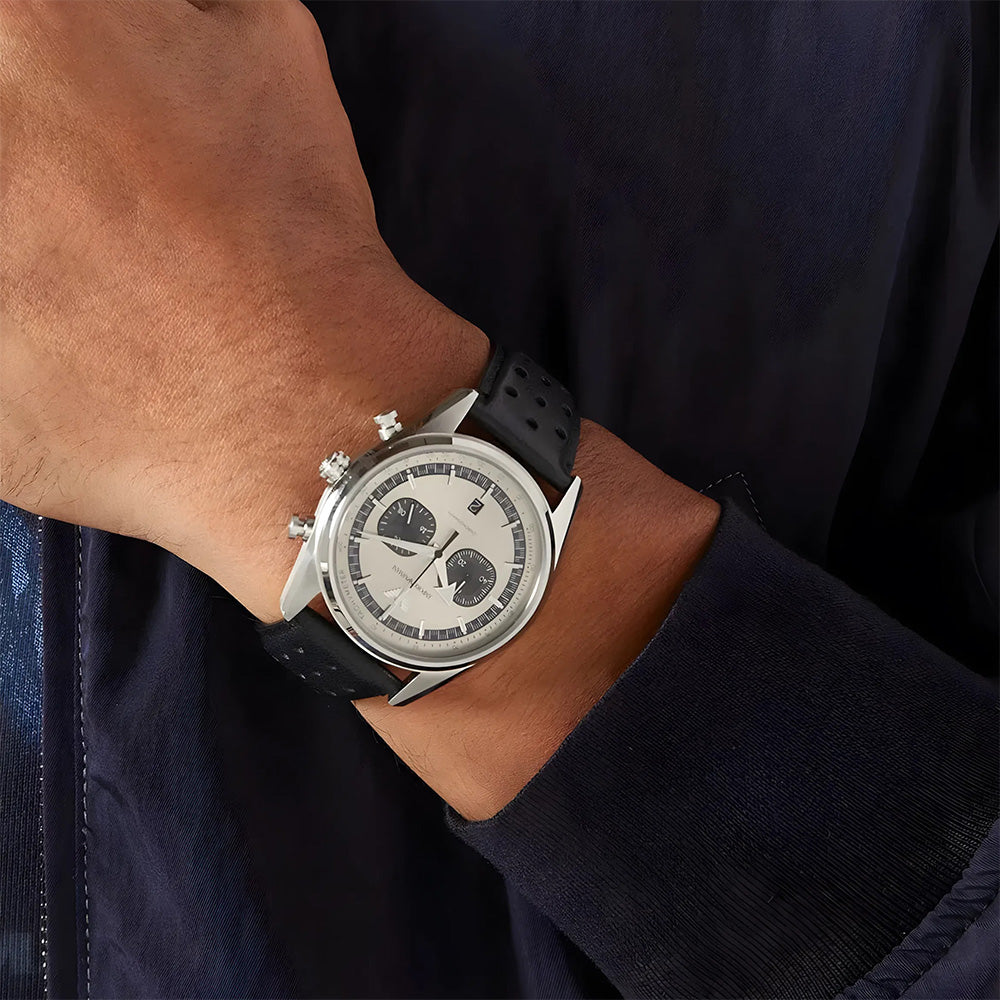 Emporio Armani Racer Chronograph Silver Dial Men's watch | AR11677