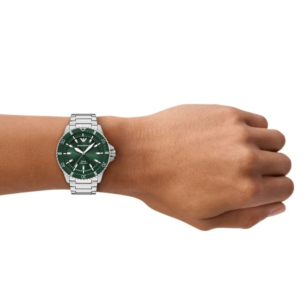 Emporio Armani World Explorer Solar Green Dial Men's Watch AR11698