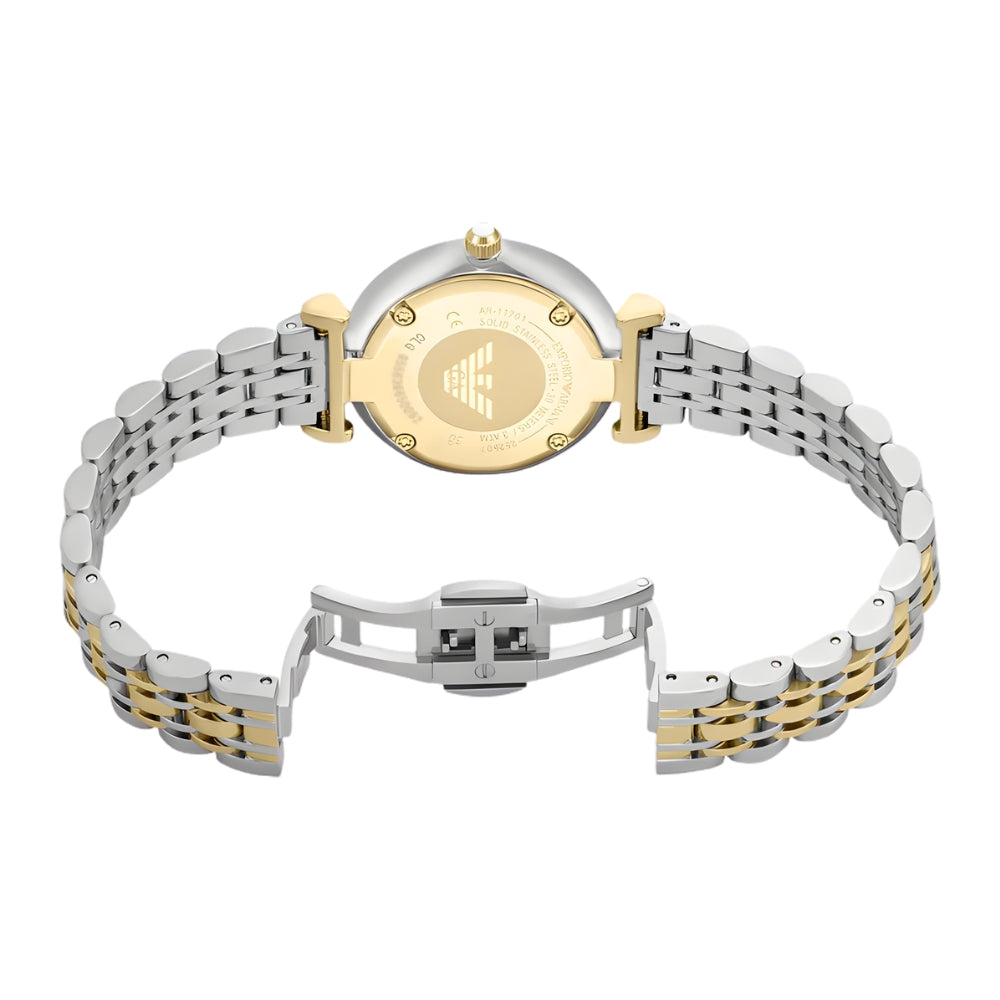 Emporio Armani Two Tone Champagne Dial ladies Watches AR11702