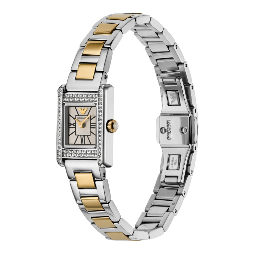 Emporio Armani Two Tone Grey Dial ladies Watches AR11704