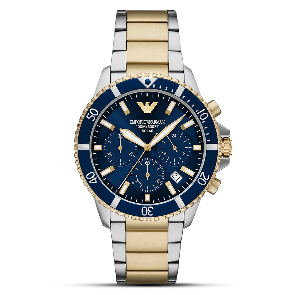 Emporio Armani World Explorer Solar Blue Dial Men's Watch | AR11740