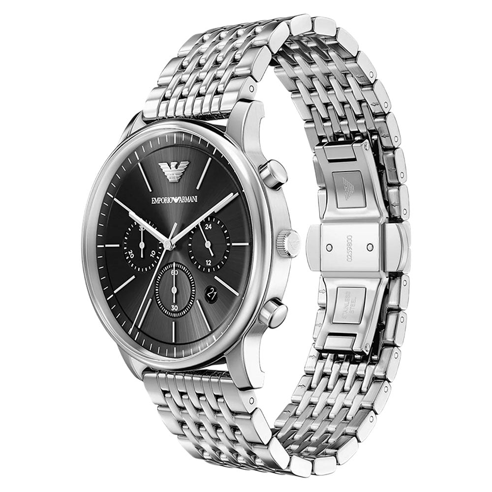 Emporio Armani Minimalist Chronograph Black Dial Watch | AR11772