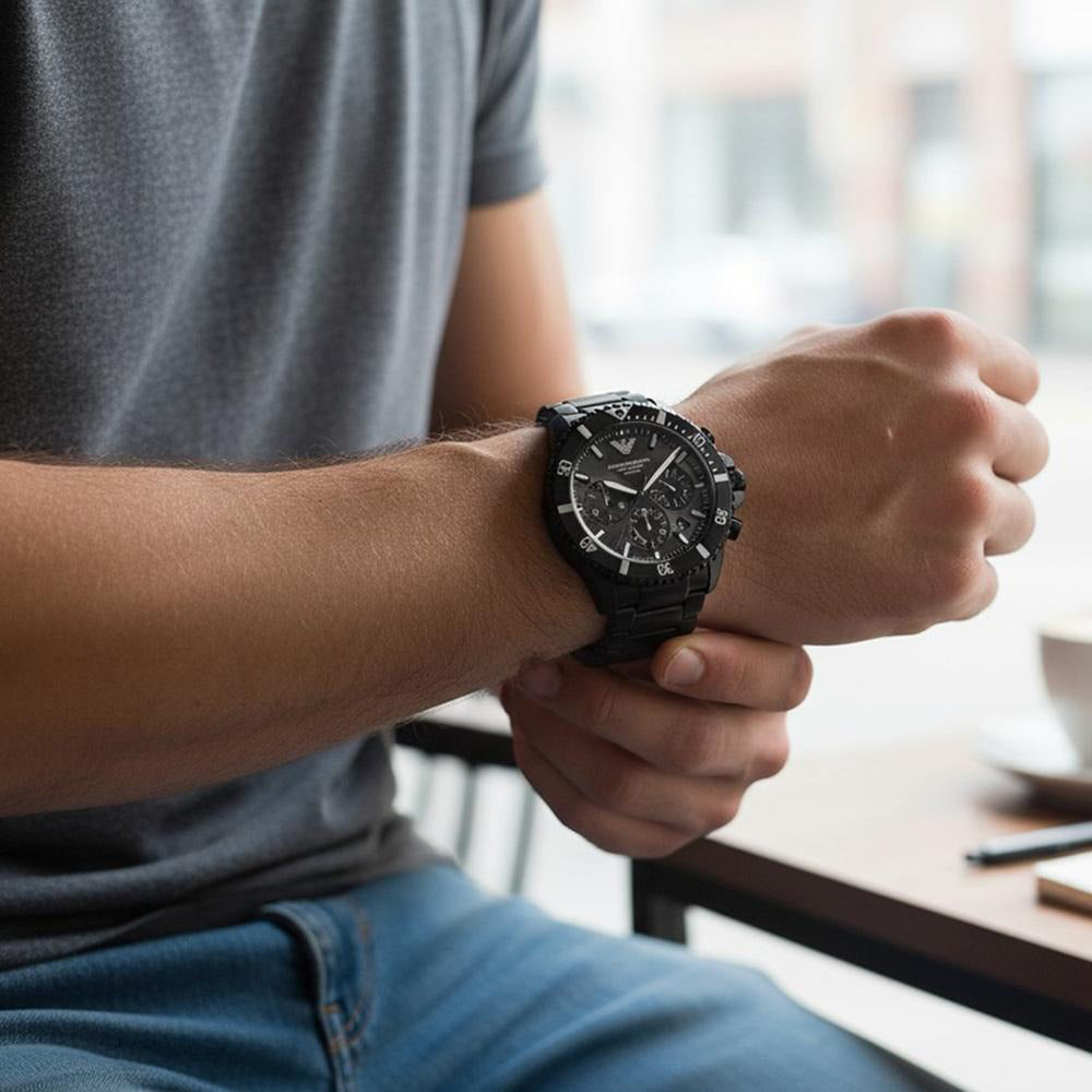 Emporio Armani World Explorer Solar Black Dial Men's Watch | AR11784