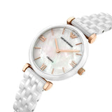 Emporio Armani Ceramica Mother of Pearl Dial Ladies Watch | AR1486