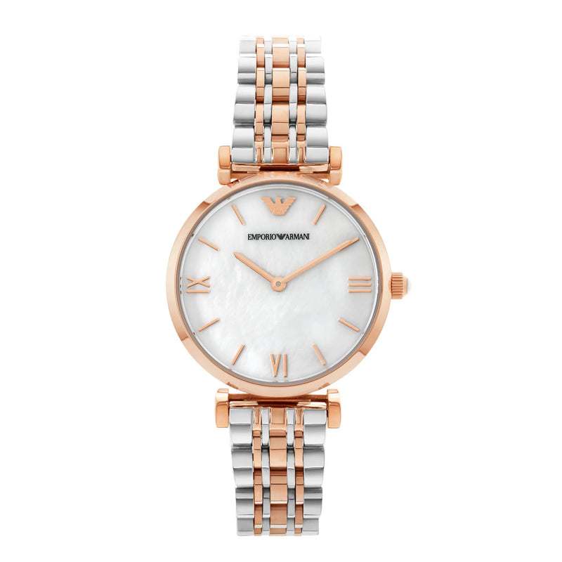 Emporio Armani Gianni T-Bar Womens Two-Tone Watch | AR1683