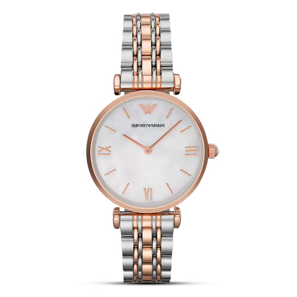 Emporio Armani Gianni T-Bar Womens Two-Tone Watch | AR1683