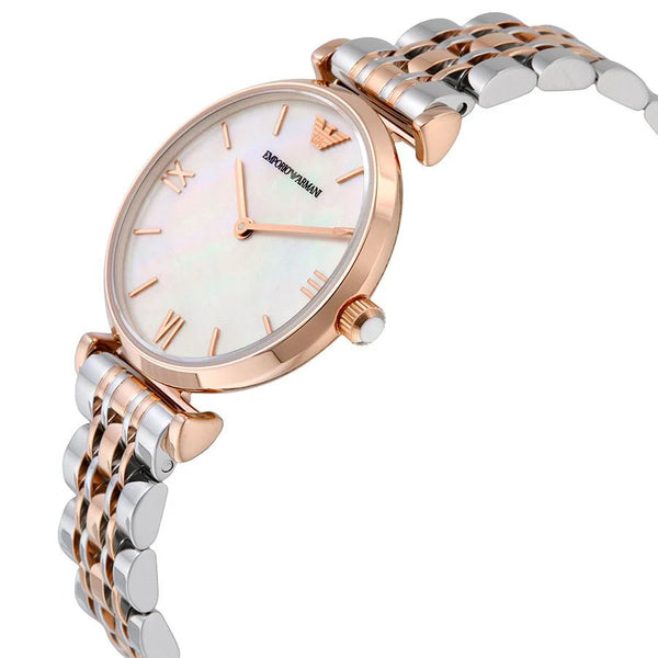 Emporio Armani Gianni T-Bar Womens Two-Tone Watch | AR1683