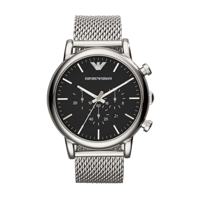 Emporio Armani Luigi Black Dial Stainless Steel Men's Watch | AR1808