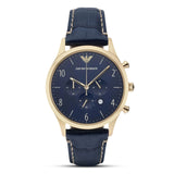 Emporio Armani Chronograph Blue Leather Strap Men's Watch | AR1862