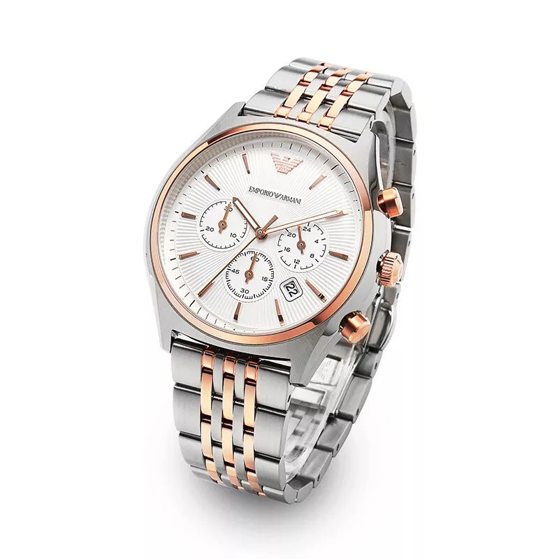 Emporio Armani Zeta Chronograph Cream Dial Men's Watch | AR1998