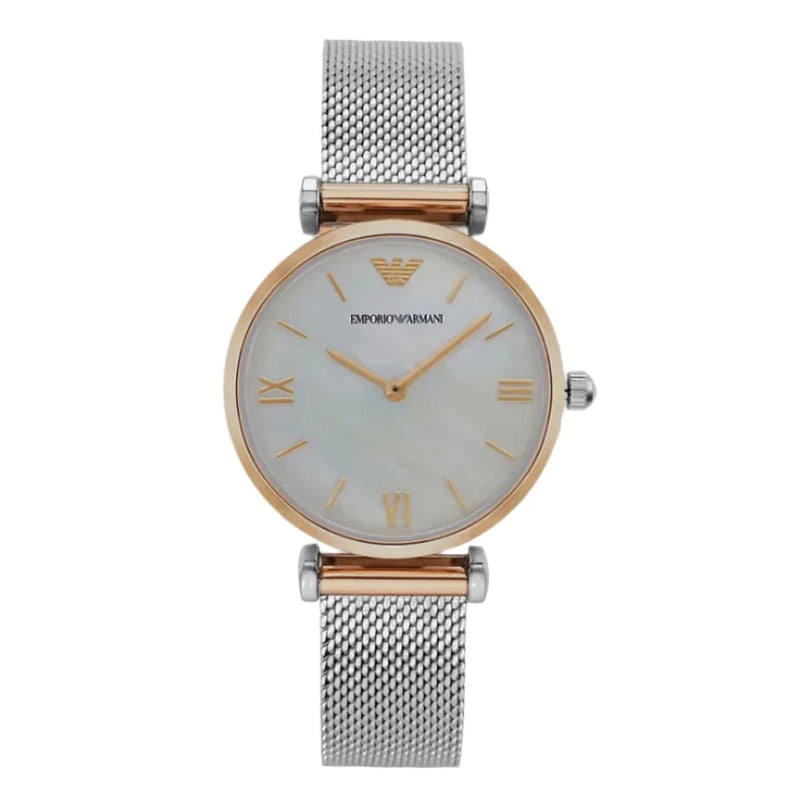 Emporio Armani Gianni T-Bar Silver Tone Ladies Watch | AR2068