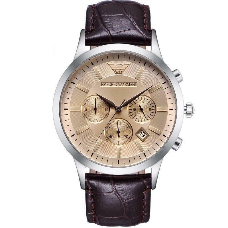 EMPORIO ARMANIClassic Chronograph Beige Dial Men's Watch AR2433