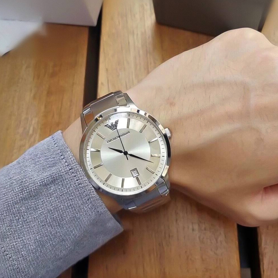 Emporio Armani Renato Silver Dial Men's Men's Watch | AR2478