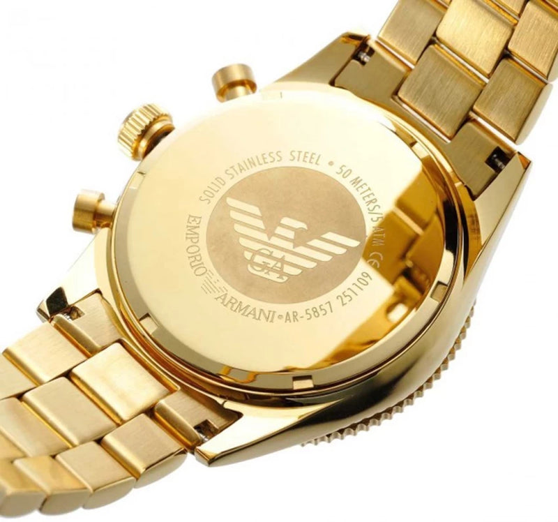 Emporio Armani Gold Tone Stainless Steel Men's Watch| AR5857
