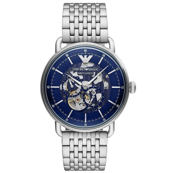 Emporio Armani Aviator Skeleton Automatic Blue Dial Men's Watch| AR60024