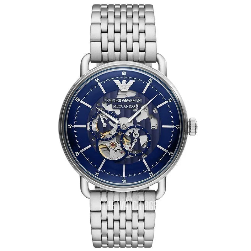 Emporio Armani Aviator Skeleton Automatic Blue Men's Watch| AR60024