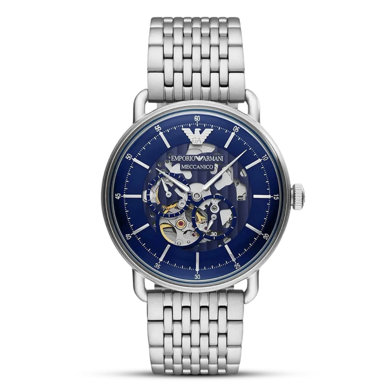 Emporio Armani Aviator Skeleton Automatic Blue Men's Watch| AR60024