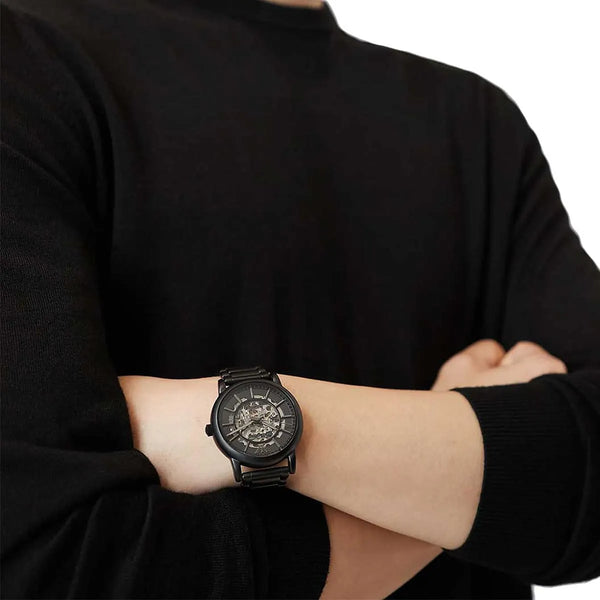 Emporio Armani Renato Round Automatic Black Tone Men's Watch | AR60045