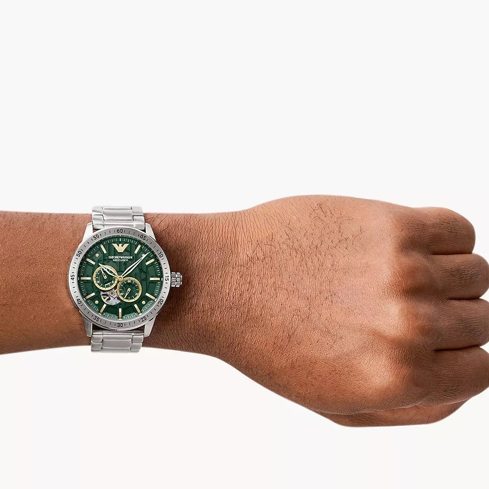 Emporio Armani Mario Automatic Multi Green Men's Watch| AR60053 Emporio Armani Mario Automatic Multi Green Men's Watch| AR60053