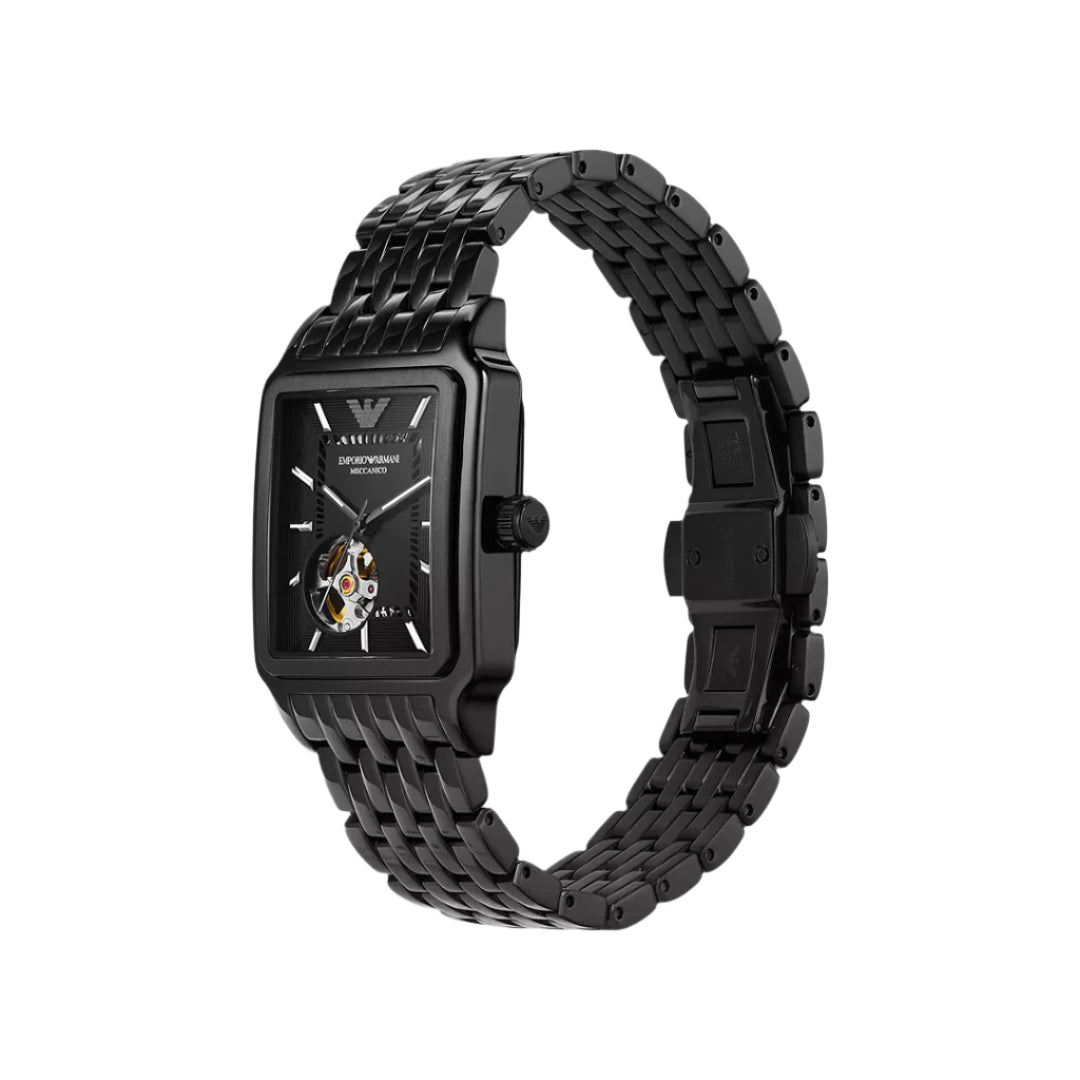 Emporio Armani Automatic Open Heart Black Dial Men's Watch | AR60058